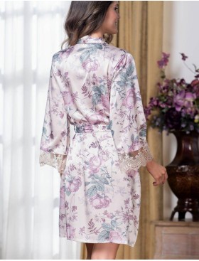 Халат-кимоно из шелка Mia-Amore MIRACLE 3544, Цвет: жемчужно-розовый, Размеры: L/XL, изображение 2