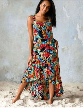 Платье-сарафан с удлиненным подолом Mia-Mia DOMINICA 16441, Цвет: принт 710, Размеры: L