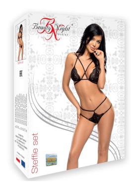 Сексуальный комплект Beauty Night STEFFIE SET, Цвет: черный, Размеры: L/XL, изображение 3