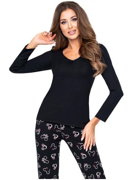 Пижама женская с брюками Donna MIKA black, Цвет: черный, Размеры: L