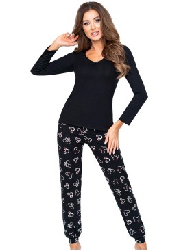 Пижама женская с брюками Donna MIKA black, Цвет: черный, Размеры: L, изображение 2