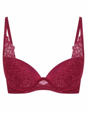 Бюстгальтер балконет с пуш-ап Esotiq ALLOURE 39156 вишневый, Цвет: вишневый, Размеры: 70D, изображение 4
