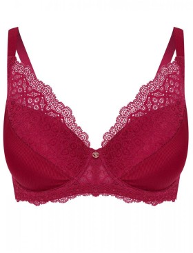 Бюстгальтер балконет со съемным пуш-ап Esotiq 39184 HUDSON вишневый, Цвет: вишневый, Размеры: 70C, изображение 5