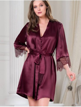 Шелковый халат кимоно Mia-Amore SHARON 3803 бордовый, Цвет: бордовый, Размеры: L/XL