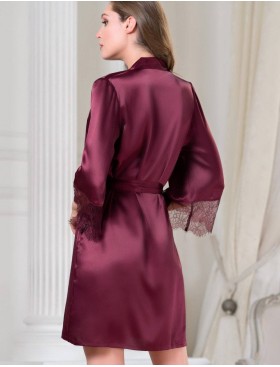 Шелковый халат кимоно Mia-Amore SHARON 3803 бордовый, Цвет: бордовый, Размеры: L/XL, изображение 2