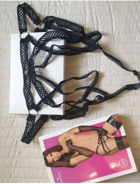 Эротический пояс для чулок Obsessive DARKIE BELT, Цвет: черный, Размеры: S/M, изображение 3