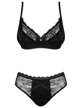 Соблазнительный комплект Obsessive LAURISE SET, Цвет: черный, Размеры: S/M, изображение 3