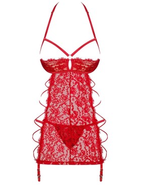 Сексуальная сорочка с трусиками Obsessive REDIOSA CHEMISE, Цвет: красный, Размеры: L/XL, изображение 3