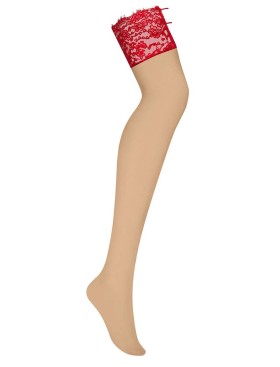 Чулки под пояс Obsessive REDIOSA STOCKING, Цвет: телесный, Размеры: L/XL, изображение 4