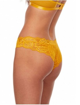 Кружевные трусы бразилиана Kinga SUNKISS 851/3-B, Цвет: желтый, Размеры: XL, изображение 2