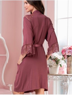 Халат кимоно из вискозы Mia-Amore LETICIA 1673 какао, Цвет: какао, Размеры: S/M, изображение 2