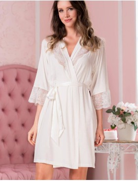 Халат кимоно из вискозы Mia-Amore LETICIA 1673 молочный, Цвет: молочный, Размеры: S/M