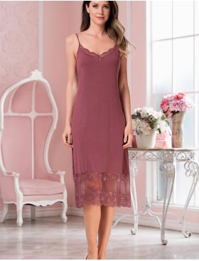 Длинная сорочка из вискозы Mia-Amore LETICIA 1674 какао, Цвет: какао, Размеры: S