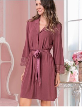 Рубашка-халат из вискозы Mia-Amore LETICIA 1677 какао, Цвет: какао, Размеры: S