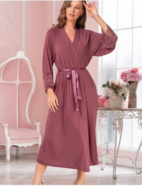 Длинный халат кимоно из вискозы Mia-Amore LETICIA 1679 какао, Цвет: какао, Размеры: S/M