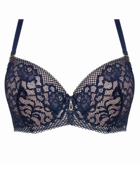 Бюстгальтер балконет пуш-ап Nipplex EUNIKA P-UP, Цвет: темно-синий, Размеры: 70D, изображение 5