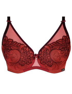 Бюстгальтер балконет пуш-ап Nipplex LIVIA P-UP рубин, Цвет: рубин, Размеры: 80C, изображение 4