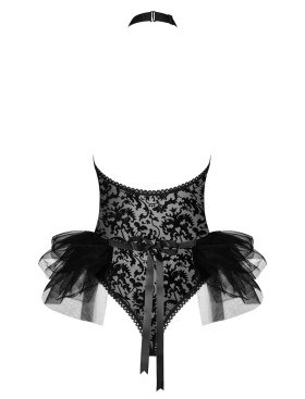 Ролевой костюм горничной Obsessive FRILLES, Цвет: черный, Размеры: 2XL/3XL, изображение 4