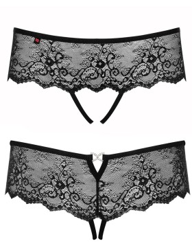 Пикантные трусики с доступом Obsessive MEROSSA PANTIES CROTCHLESS, Цвет: черный, Размеры: L/XL, изображение 3