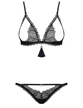 Откровенный комплект Obsessive ROMANESA SET, Цвет: черный, Размеры: L/XL, изображение 3