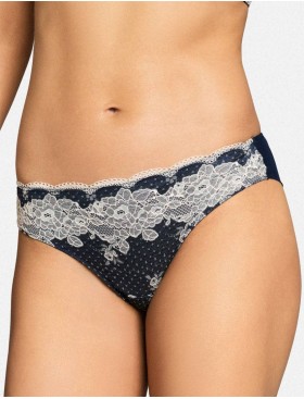 Трусы бразилиана Esotiq ADORNO 39144 сине-белый, Цвет: темно-синий с белым, Размеры: S