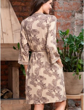 Халат кимоно из трикотажной вискозы Mia-Amore AELITA 1713, Цвет: бежевый, Размеры: L/XL, изображение 2