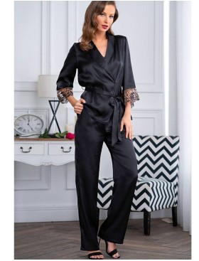 Шелковый комплект-тройка Mia-Amore AMANDA 3635, Цвет: черный, Размеры: M, изображение 4