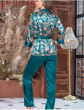 Шелковая пижама тройка Mia-Amore EMERALD 3786, Цвет: изумрудный, Размеры: 3XL, изображение 4