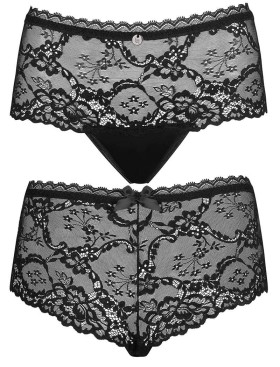 Трусики шорты Obsessive RAQUELIA SHORTIES, Цвет: черный, Размеры: S/M, изображение 3