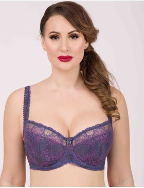 Бюстгальтер балконет биколор Simona M 608 батик-сетка, Цвет: батик-сетка, Размеры: 75F, изображение 6