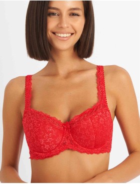 Бюстгальтер балконет Simona M 608 красный, Цвет: красный, Размеры: 95B, изображение 3