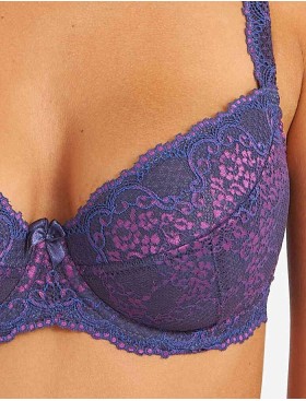 Бюстгальтер балконет пуш-ап биколор Simona M 870 батик-сетка, Цвет: батик-сетка, Размеры: 75D, изображение 4
