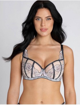 Мягкий французский балконет Subtille IRIS GREY soft balkonette, Цвет: серый+розовый, Размеры: 90E, изображение 3