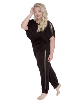 Вискозный комплект с брюками Akcent 596, Цвет: черный, Размеры: XL