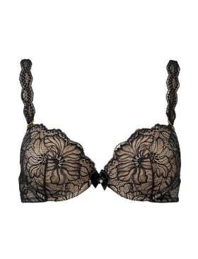 Кружевной комплект Mioocchi LEA 774343 пуш-ап и бразилиана nero/nudo, Цвет: nero/nudo, Размеры: 65C, изображение 4