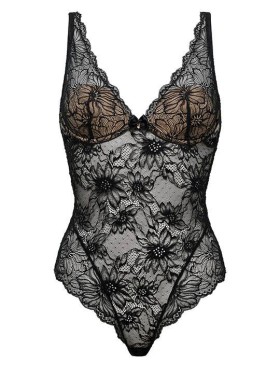 Кружевное боди Mioocchi LEA 7748, Цвет: nero/nudo, Размеры: 65B, изображение 4