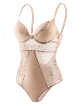 Боди с чашкой пуш-ап UNICONF BD19 бежевый, Цвет: бежевый, Размеры: 70C, изображение 2