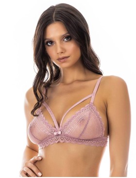 Кружевной бюстгальтер бралетт UNICONF SM27 пудровый, Цвет: пудровый, Размеры: 70B