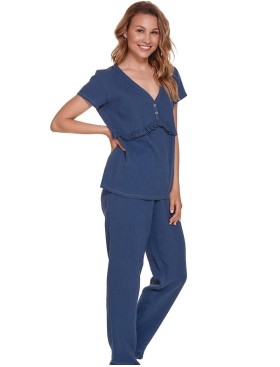 Хлопковая пижама с брюками Doctor Nap PM.4382 COSMOS, Цвет: синий, Размеры: S, изображение 4