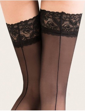 Чулки со швом Gabriella 203 CALZE LINETTE чёрный, Цвет: чёрный, Размеры: 1/2