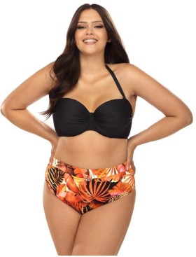 Купальник бандо с уплотненной чашкой Lorin L2408/2 BIG, Цвет: флора, Размеры: 75D