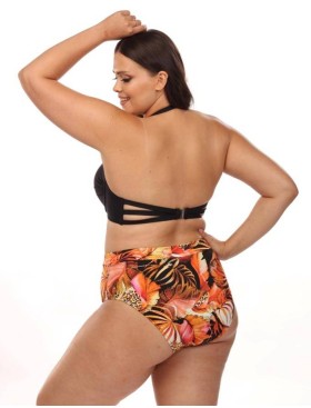 Купальник бандо с уплотненной чашкой Lorin L2408/2 BIG, Цвет: флора, Размеры: 75D, изображение 2