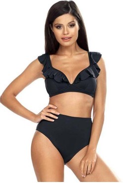 Черный купальник с высокими плавками Lorin L2416/2, Цвет: черный, Размеры: 70C