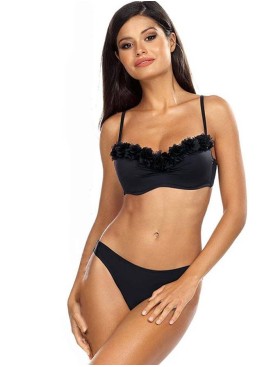 Черный купальник бандо пуш-ап Lorin L2435/2, Цвет: черный, Размеры: 70C