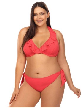 Розовый купальник халтер Lorin L3106/2 BIG, Цвет: розовый, Размеры: 70D