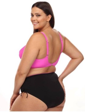 Купальник с мягкой чашкой на косточках Lorin L3114/2 BIG, Цвет: фуксия, Размеры: 80D, изображение 2