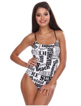 Черно-белый совместный купальник Lorin L4485/2, Цвет: черно-белый, Размеры: S