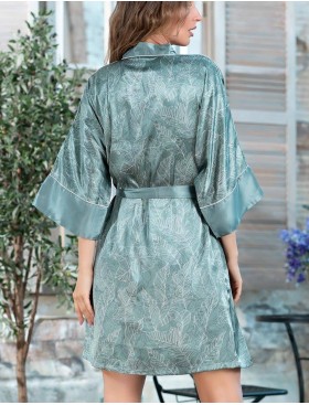 Атласный халат женский Mia-Amore FLORENTINA 7113, Цвет: фисташковый, Размеры: L/XL, изображение 2