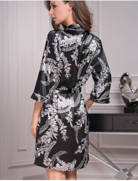 Шелковый халат-кимоно Mia-Amore MIRIAM 3483, Цвет: черный, Размеры: L/XL, изображение 2