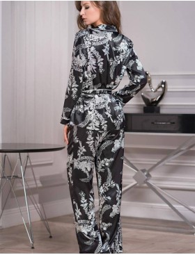 Пижама шелковая Mia-Amore MIRIAM 3486, Цвет: черный, Размеры: XL, изображение 2